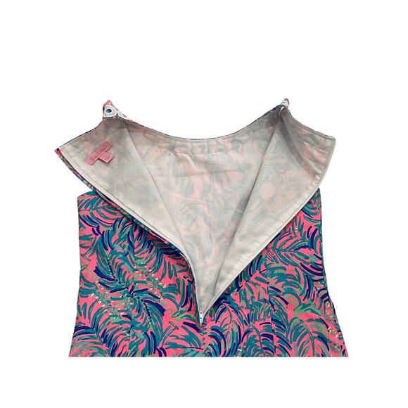 Lilly Pulitzer Girls Mini Mila Shift Dress, Blue, Pink, Tropical, Size 12 - Picture 5 of 13